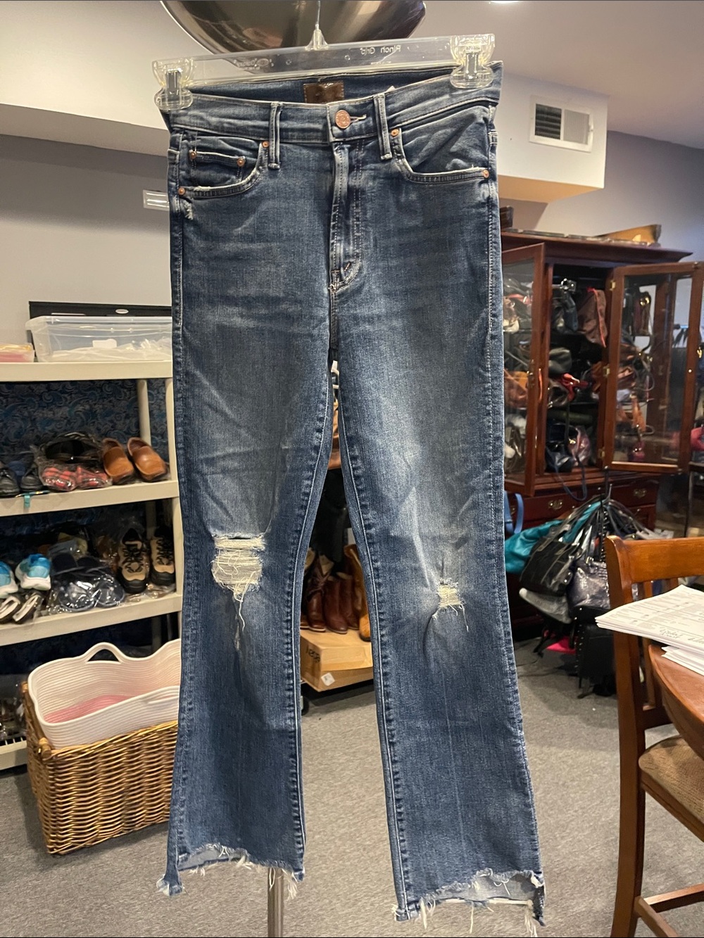 MOTHER The Insider Crop Step Chew Size 24 Dancing on Coals Wash Distressed NWT